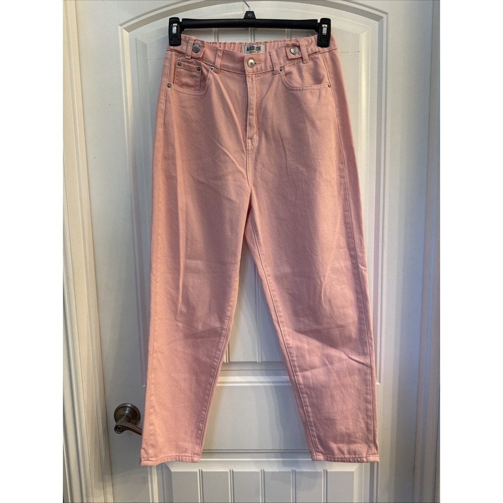 Agolde Pink Denim Jeans Size Medium Jaime High Rise Classic Straight Leg